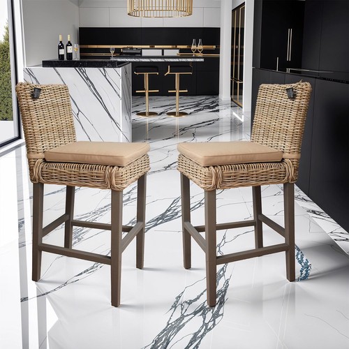 Solid pine bar stools rattan - solid,