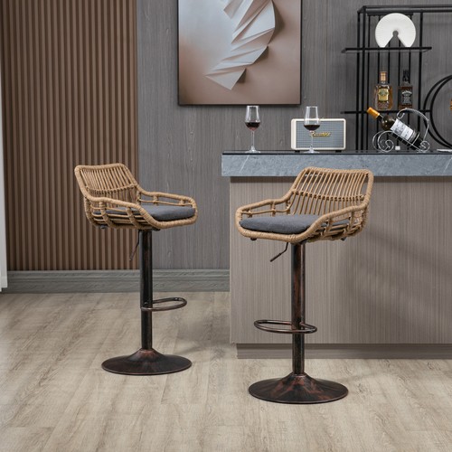 Pair modern swivel - of, wicker