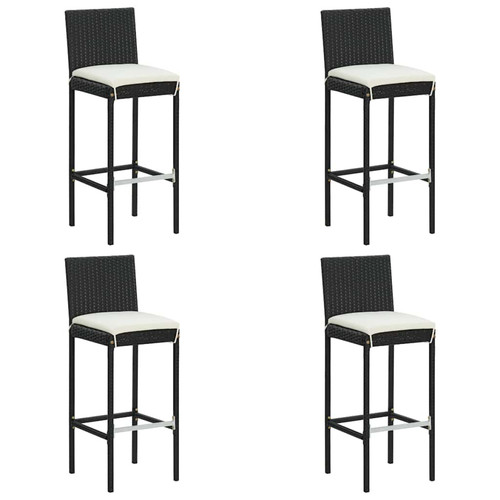 Bar stool black - poly, rattan