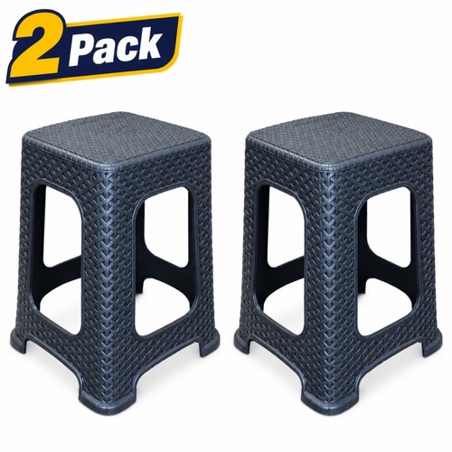 Plastic rattan stool large - plastic,