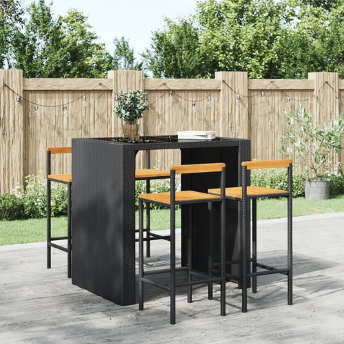 Bar stool black rattan - bar, pe