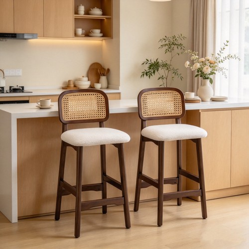 2pcs rattan back - rattan, stools