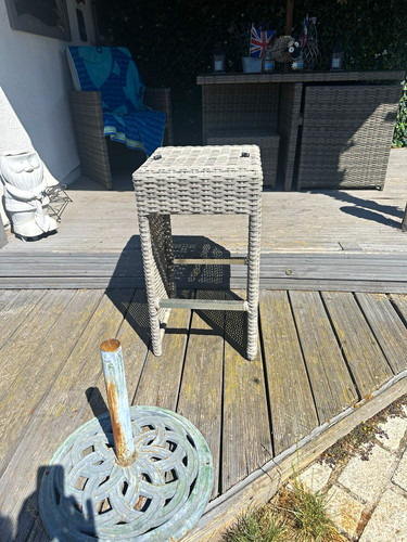 Grey rattan wicker bar stool - bar,