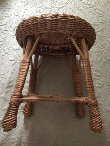 Vintage wicker rattan round - vintage,